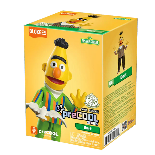 Toy figure packaging of Bert from Sesame Street with preCOOL branding
