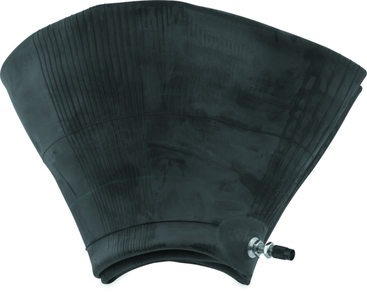 Black tire with valve on a white background