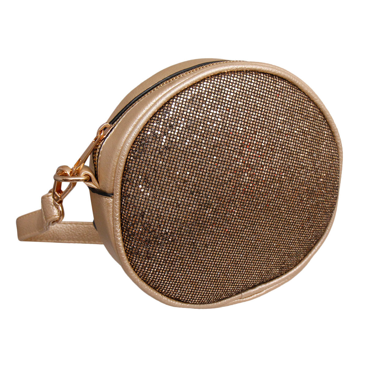 Gold Glitter Circle Crossbody Fanny