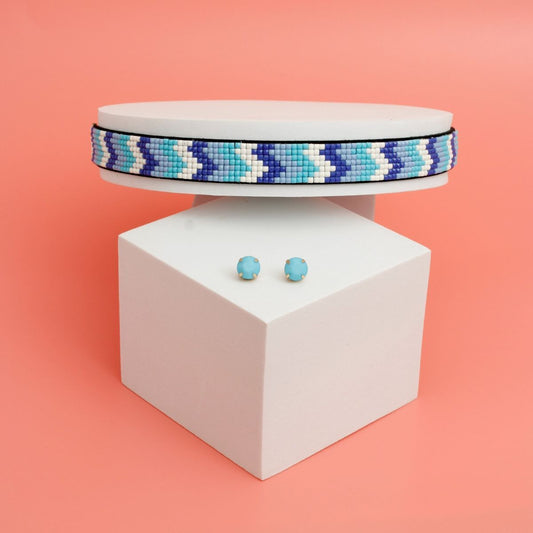 Blue Beads Acrylic Choker
