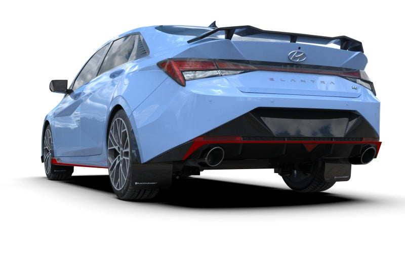 Rally Armor 22-23 Hyundai Elantra N & N Line Black UR Mud Flap w/Red Logo