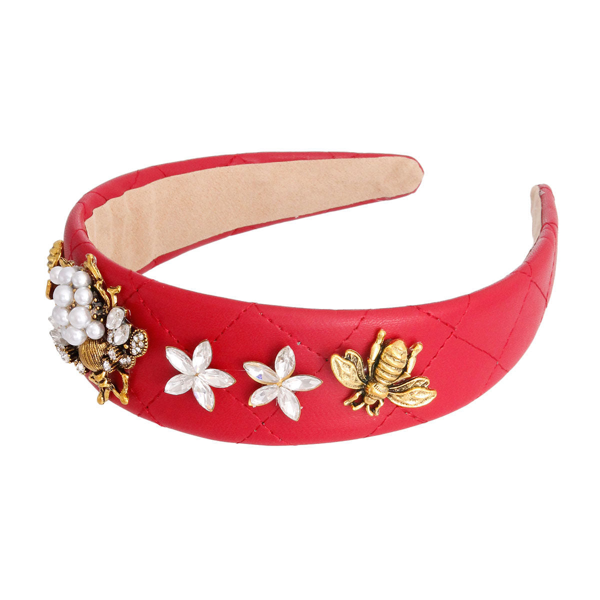 Bee-luxe Headband: Red Leather