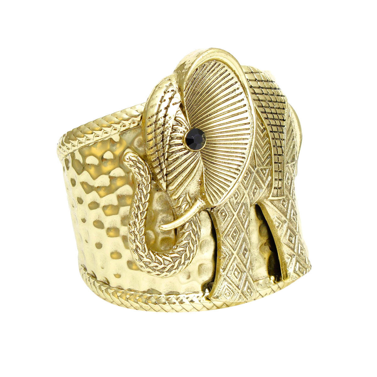 Cuff Burnished Gold Elephant Tribal Bracelet Women