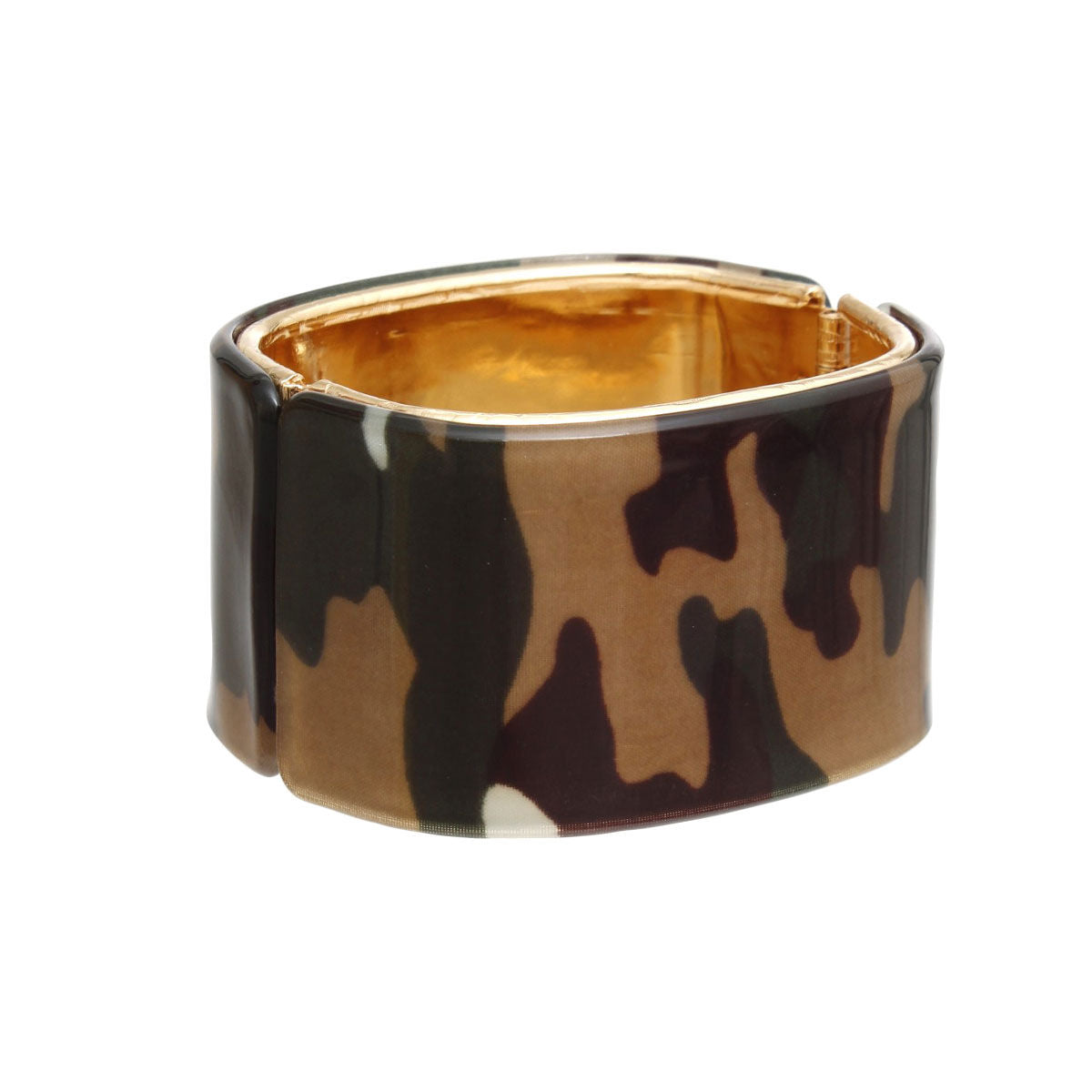 Bracelet Camo Gold Wide Cuff for Women