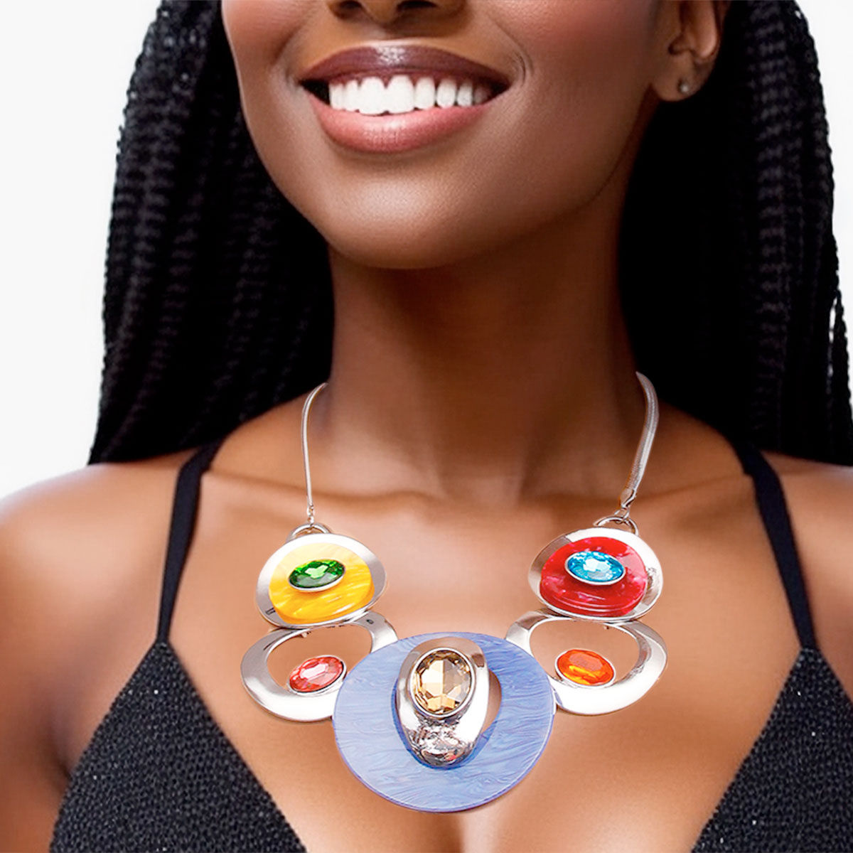 Multi Color Circular Necklace Set