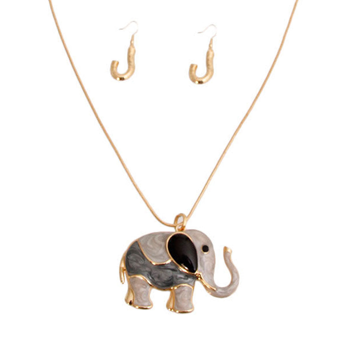 Long Gold Gray Elephant Swirled Set