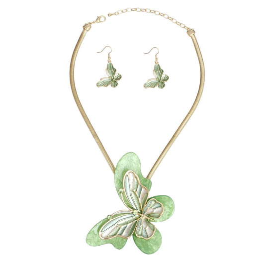 Pendant Green Butterfly 3D Necklace for Women