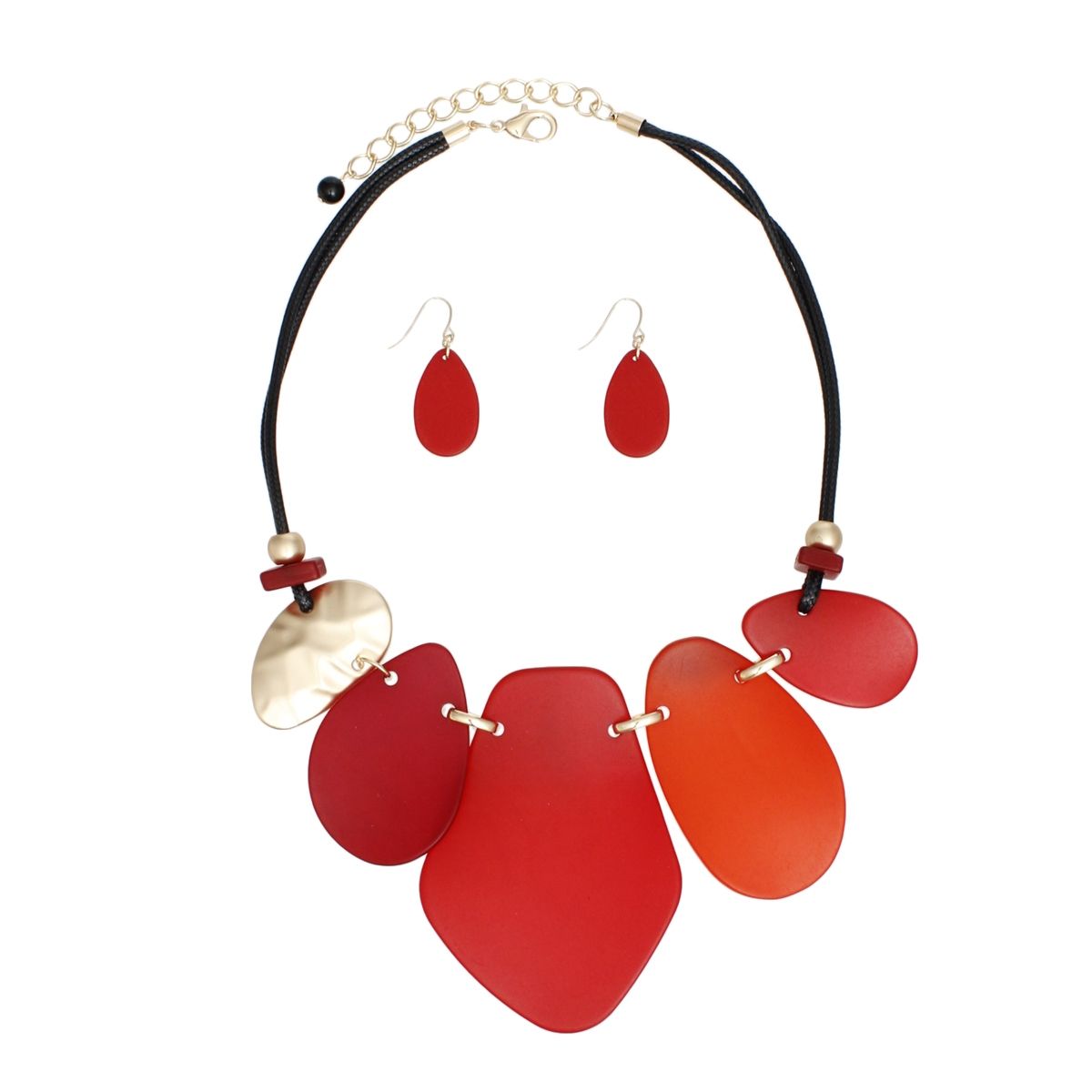 Necklace Shades of Red Bib Set for Women