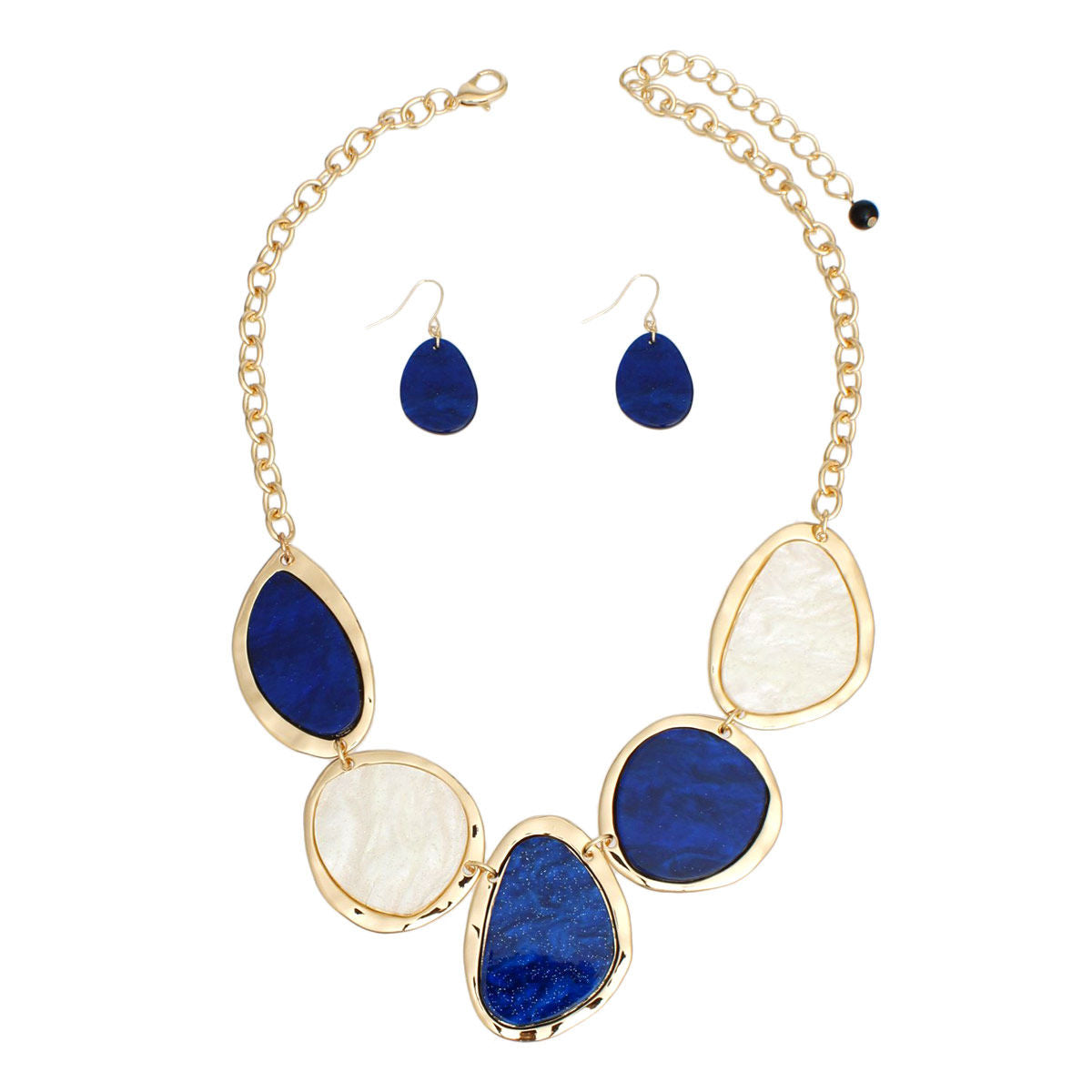 SGRHO Marbled Blue White Gold Chain for Women