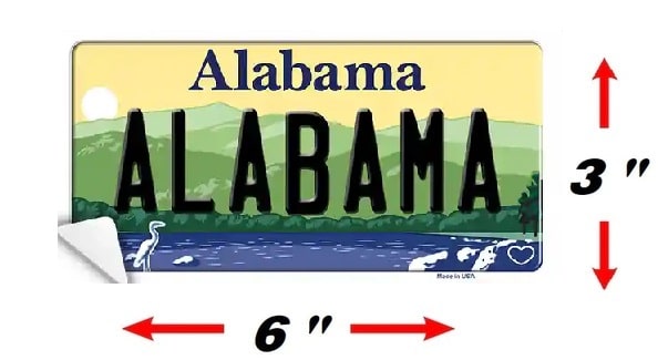 Size Comparison Alabama Background Novelty Sticker Decal