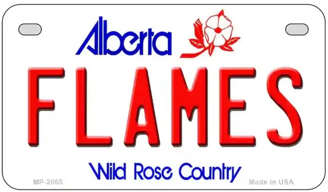 Alberta Flames Motorcycle License Plate