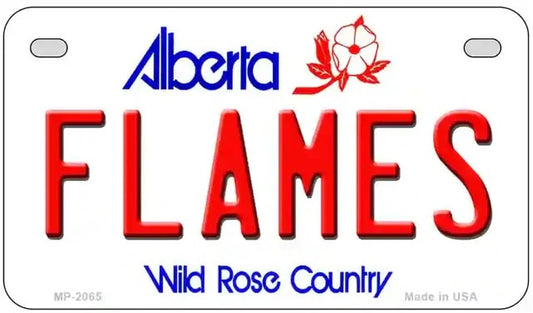 Alberta Flames Motorcycle License Plate