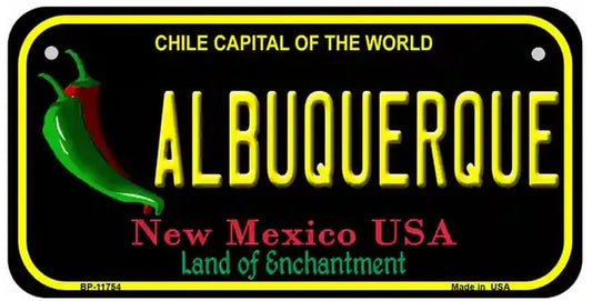 Albuquerque New Mexico Black Bicycle License Plate