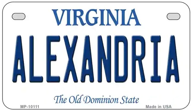 Alexandria Virginia Motorcycle License Plate