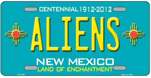 Aliens New Mexico State Novelty Metal License Plate