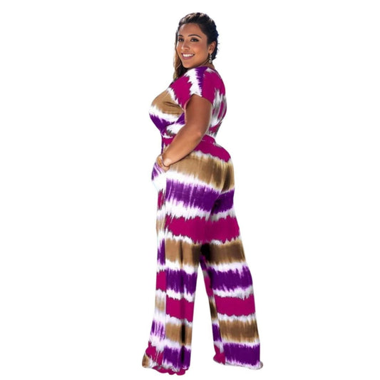 2XL Purple Tie Dye Outfit Set