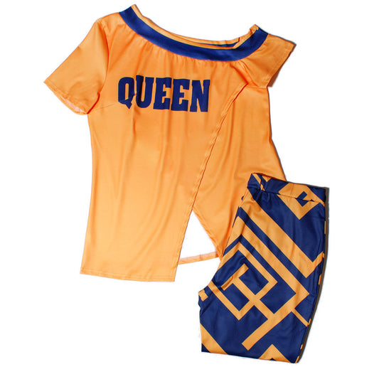 2XL Orange Queen Outfit Set
