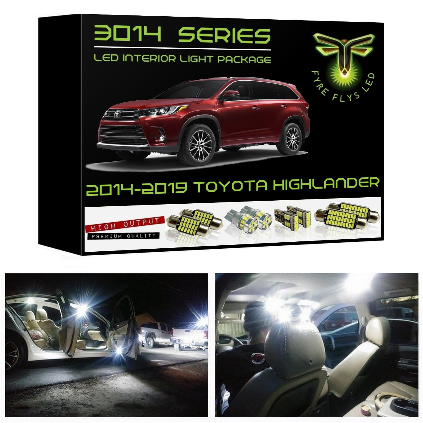 2014-2019 Toyota Highlander LED interior light kit 3014 Series