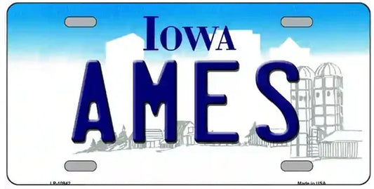 Ames Iowa Novelty License Plate