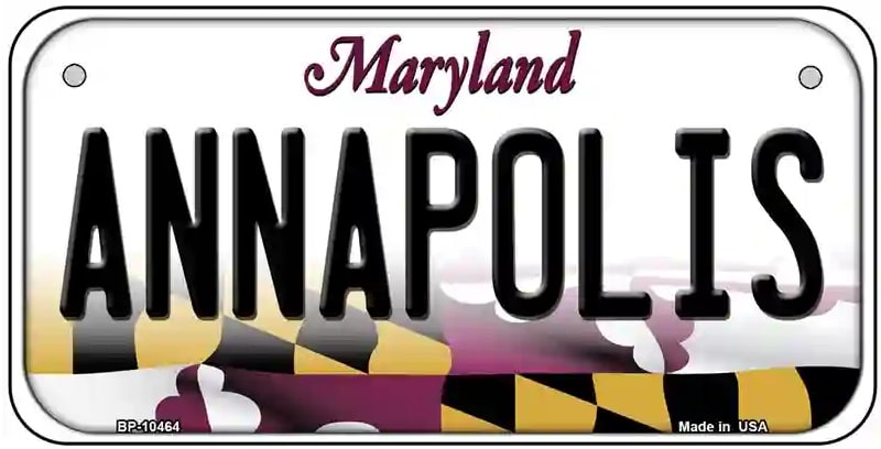 Annapolis Maryland Bicycle License Plate