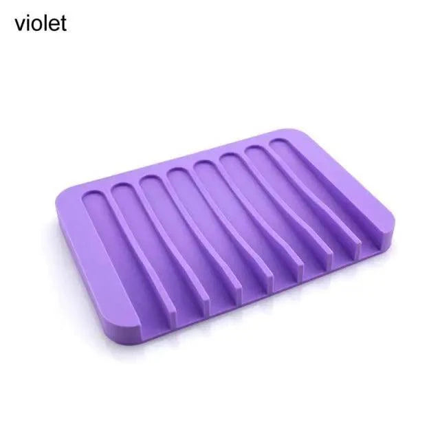 Anti-Skidding Home Improvement Silicone Flexible Bathroom Fixtures Bathroom Hardware Tray Soap Dish for Shower Waterfall Soap Holder Soap Tray Soap Saver Drainer Flexible Silicone For Shower Bathroom Kitchen Counter Top Keep Soap Bars Dry Clean Easy Clean