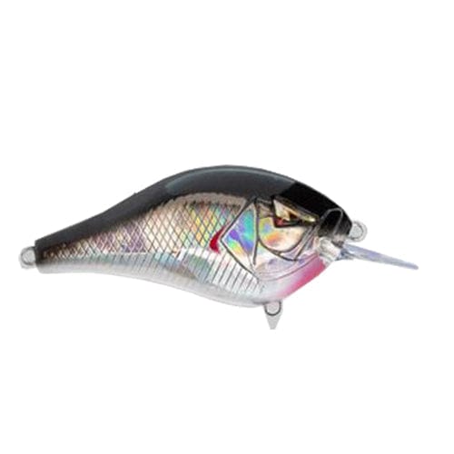 Fishing lure with metallic body and black top on a white background