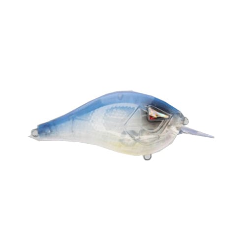 Fishing lure with blue and white gradient on a white background