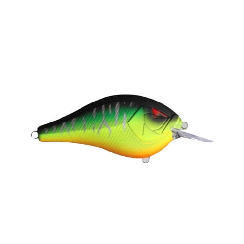 Fishing lure with a gradient color pattern on a white background