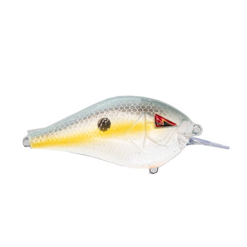 Fishing lure with a white and yellow body on a white background