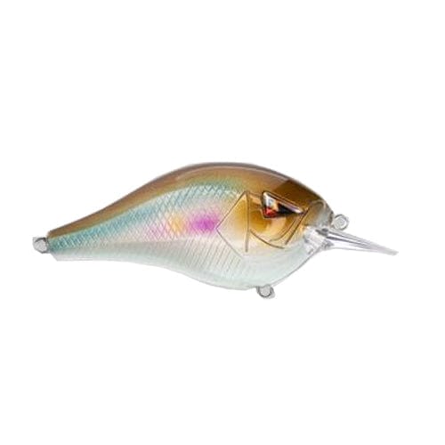 Fishing lure with a gradient color pattern on a white background