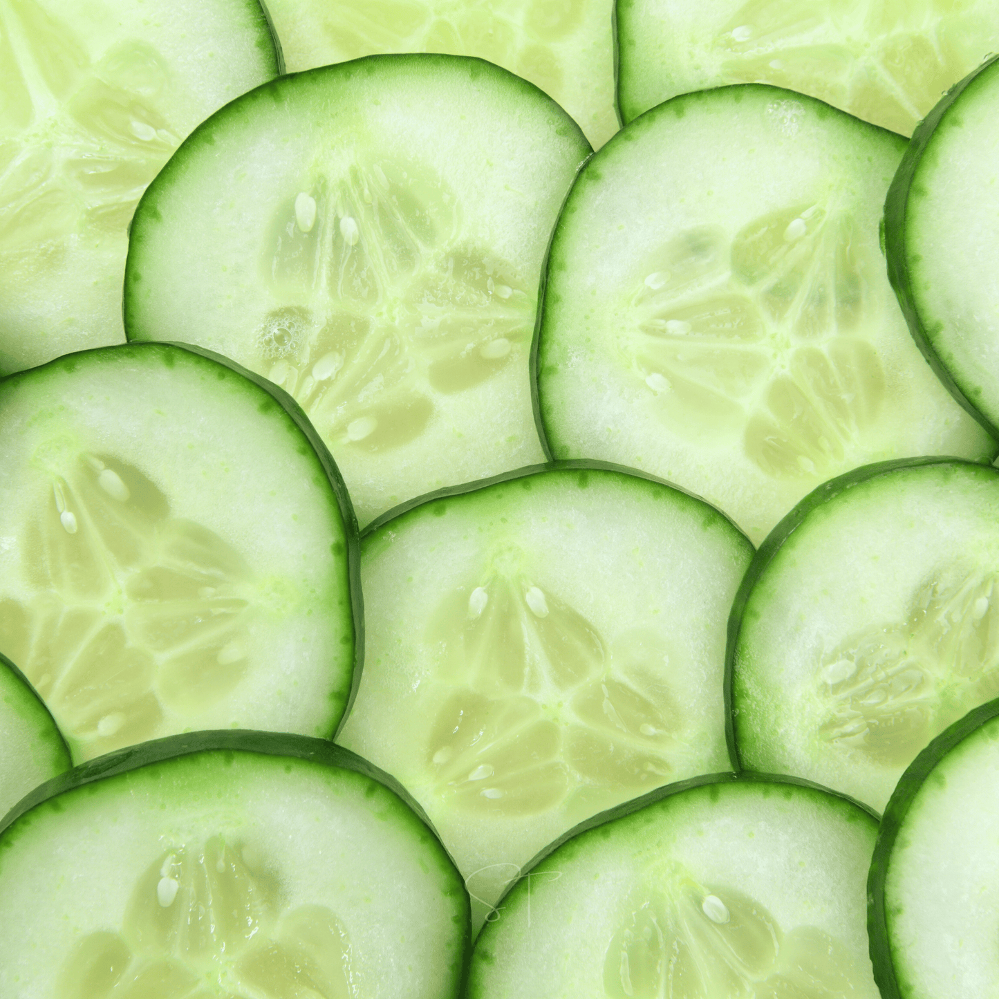 Pattern of sliced cucumbers