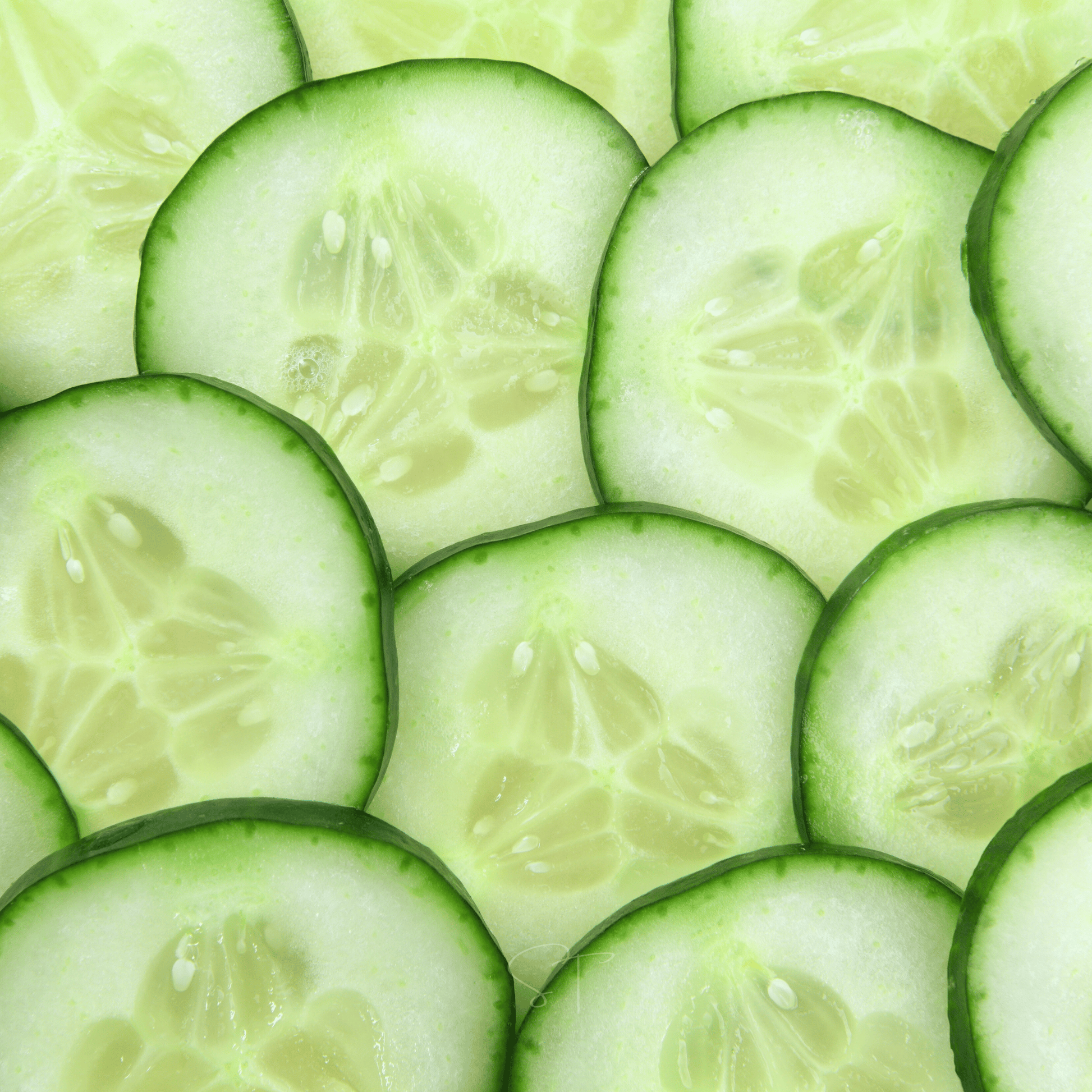 Pattern of sliced cucumbers