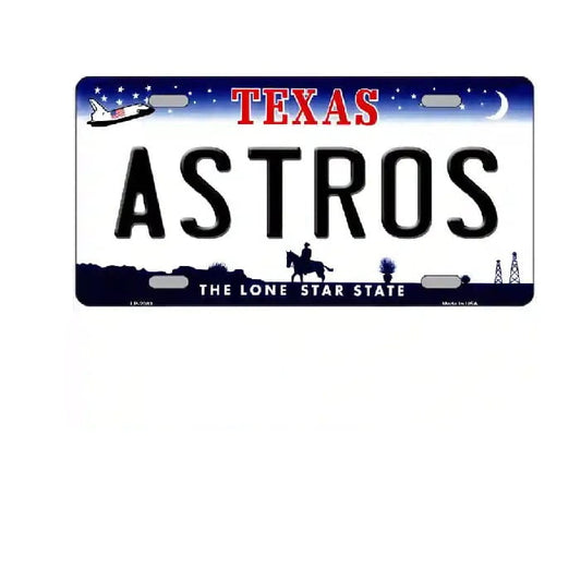 Astros Texas State Novelty Metal License Plate