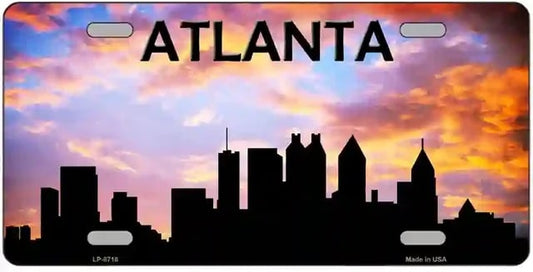 Atlanta Silhouette Skyline Novelty Metal License Plate