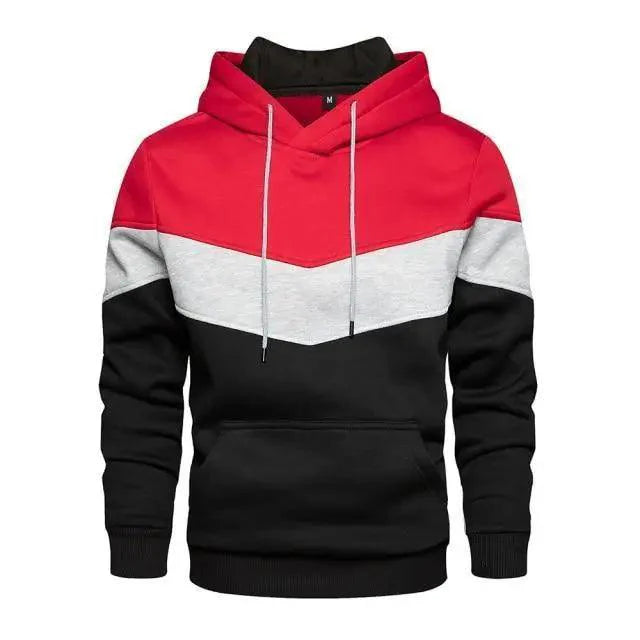 Autumn Casual Hoodie Male Thick Hoodies Hip Hop Streetwear Hooded Pullover Men Clothing  Hoodies for Men Pullover Hip Hop Colors Block Pocket Mens Shirts Sport Tops Sweatshirts