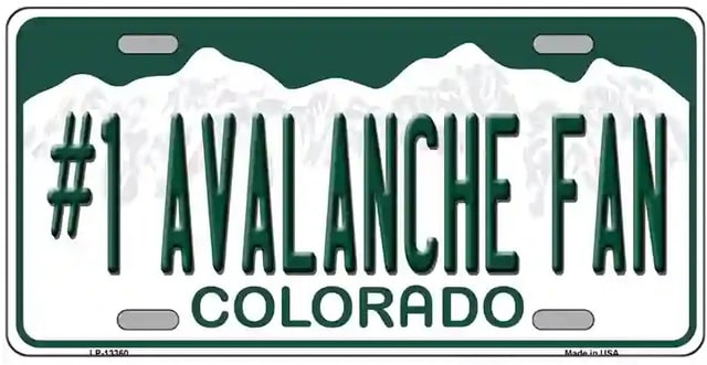 Number One Avalanche Fan Novelty Colorado Style License Plate