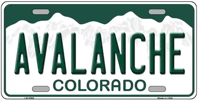 Colorado Avalanche Novelty License Plate