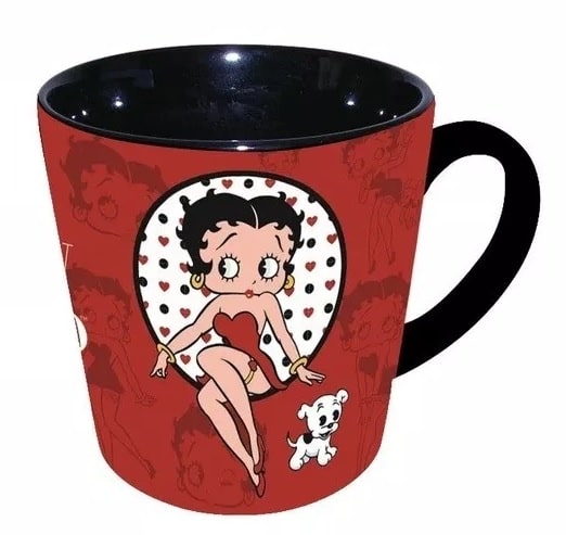 Betty Boop Coffee Cup Spotlight Silhouetted Red