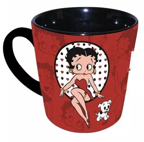 Betty Boop Coffee Cup Spotlight Silhouetted Red