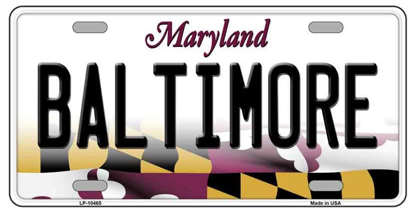 Baltimore Maryland Metal Novelty License Plate