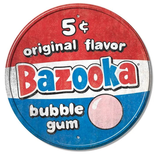Bazooka Bubble Gum 5 Cents Tin Sign