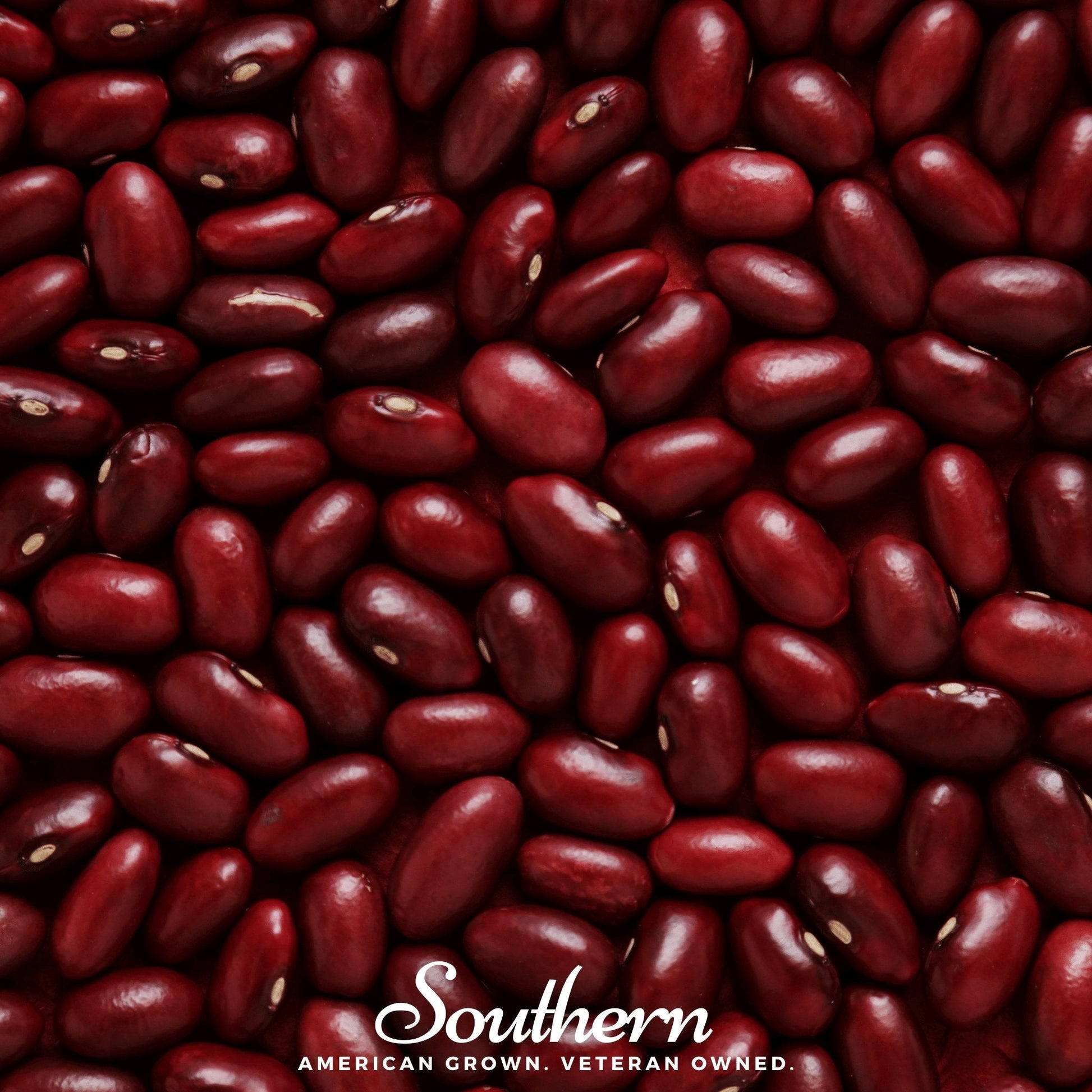 Close-up of red beans with 'Southern' brand logo at the bottom.