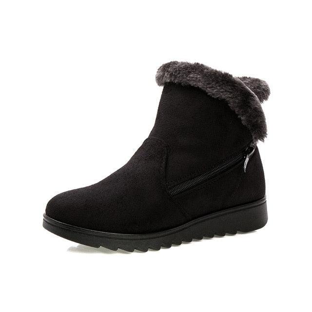 Beautiful Red Womens Ankle Boots New Fashion Waterproof Platform Winter Warm Snow Boots Outdoor Warm Mid-Calf Boot Non-Slip Water Resistant Winter Cold Weather Elegant Shoes