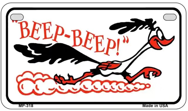 Beep Beep Motorcycle License Plate