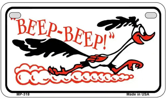 Beep Beep Motorcycle License Plate