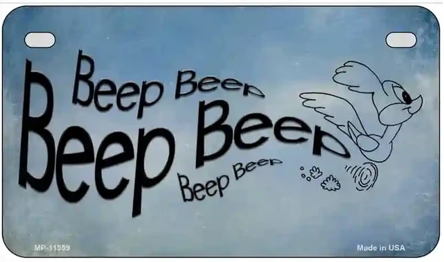 Beep Beep  Beep Motorcycle License Plate