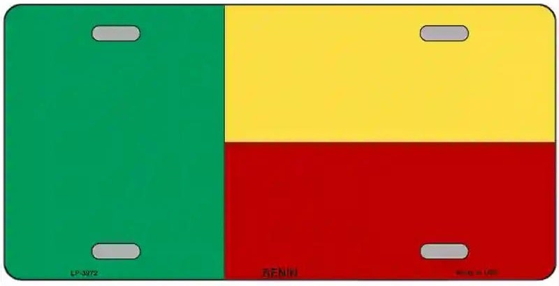 Benin Flag Metal Novelty License Plate 