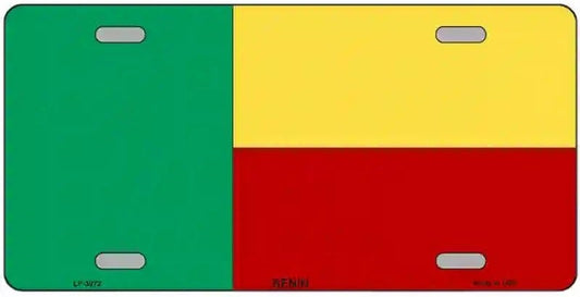 Benin Flag Metal Novelty License Plate 