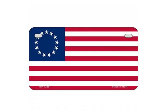 Betsy Ross Flag on a motorcycle license plate