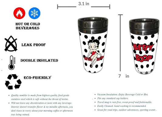 Betty Boop Travel Mug With Polka Dots